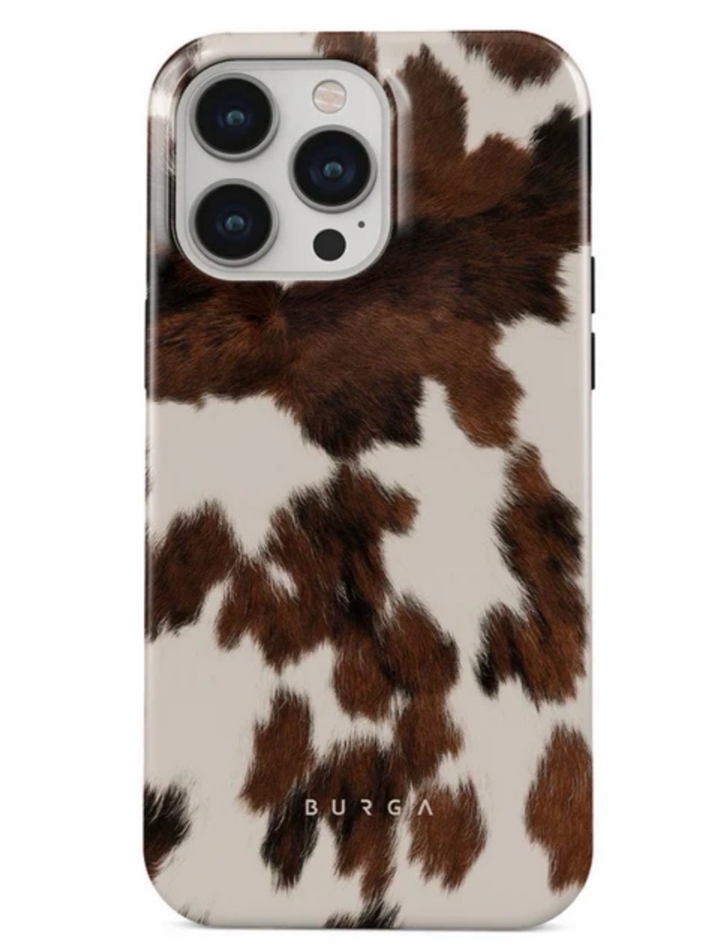 Burga Brown & White Cowhide Pattern Protective Phone Case